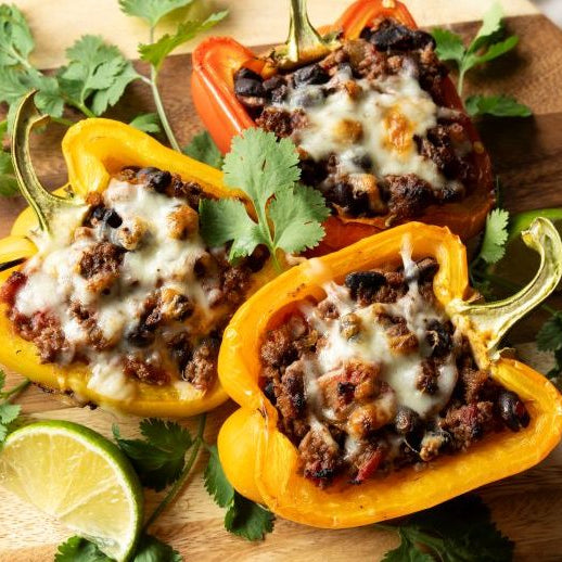 Healthy Bison and Black Bean Stuffed Peppers Recipe