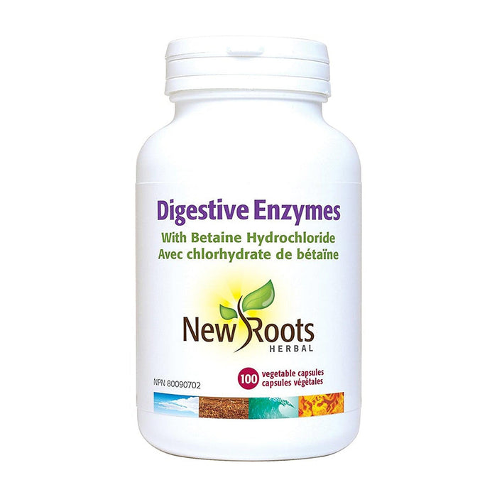 New Roots | Digestive Enzymes With Betaine Hydrochloride Vegetarian Capsules