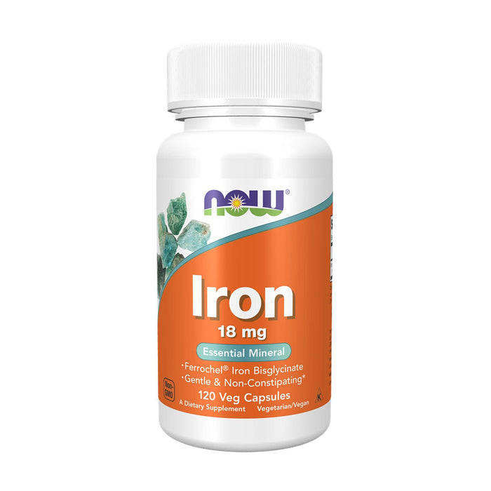 NOW | Iron Bisglycinate 18mg Vegetarian Capsules