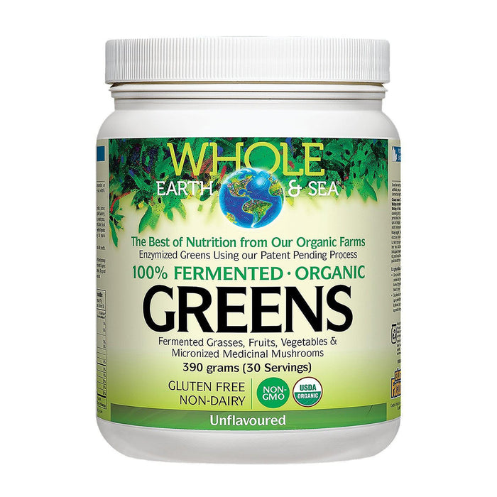 Natural Factors | Whole Earth & Sea Fermented & Organic Unflavoured Greens Powder