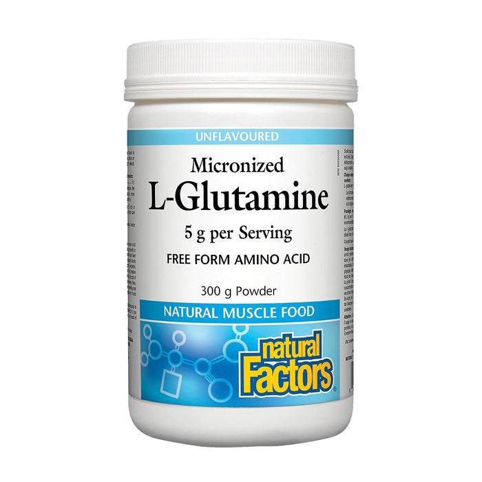 Natural Factors | Micronized L-Glutamine 5g Free Form Amino Acid Powder