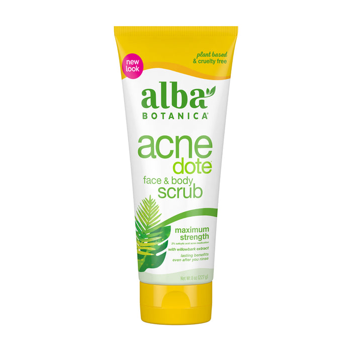 Alba Botanica | Acnedote Face & Body Scrub With Willow Bark