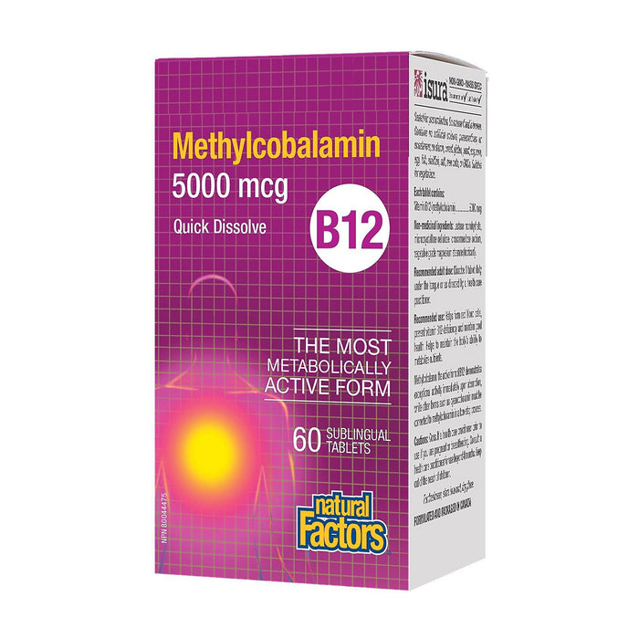 Natural Factors | Vitamin B12 Methylcobalamin 5000mcg Sublingual Tablets