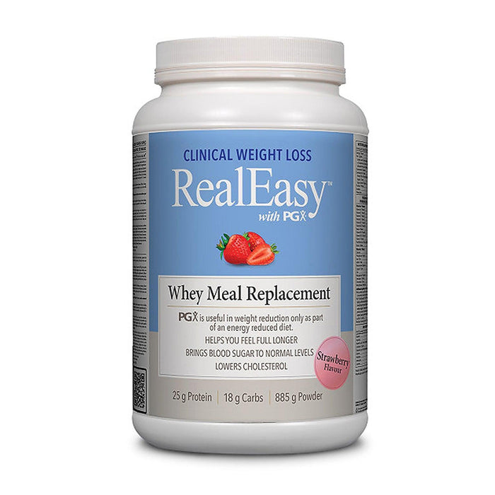 Natural Factors | Real Easy With PGX Whey Meal Replacement Strawberry Flavour Powder
