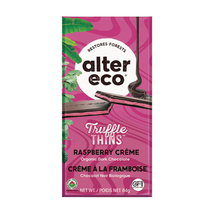 Alter Eco | Raspberry Creme Truffle Thins Chocolate Bar 84g