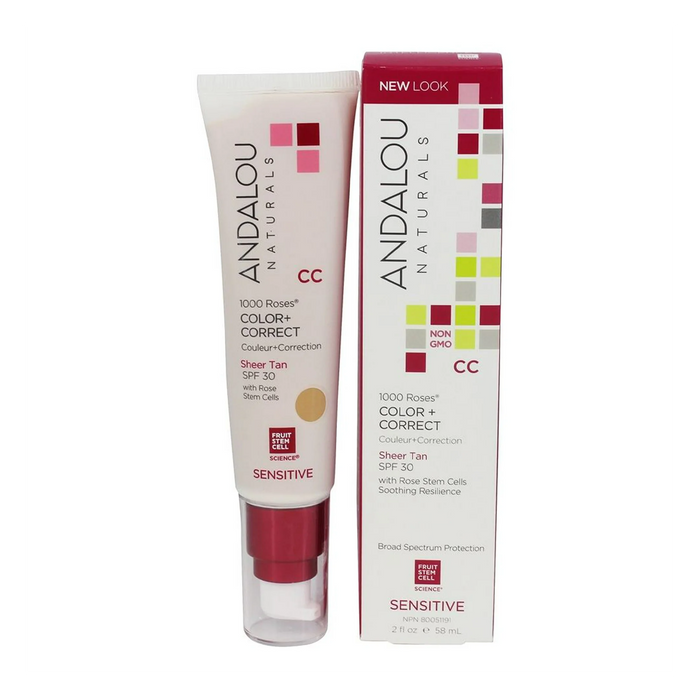 Andalou Naturals | 1000 Roses Sheer Beige CC Colour+Correct Cream SPF 30
