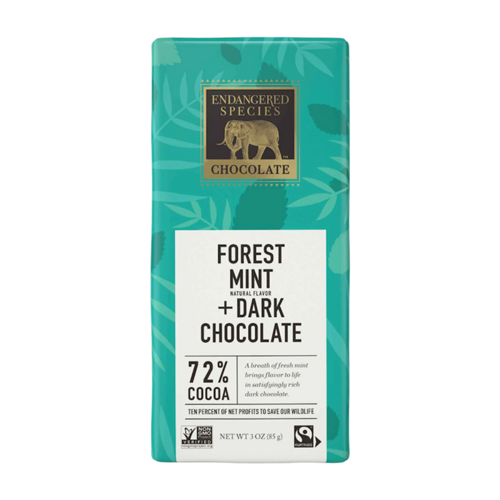 Endangered Species | 72% Cacao Forest Mint Dark Chocolate Bar