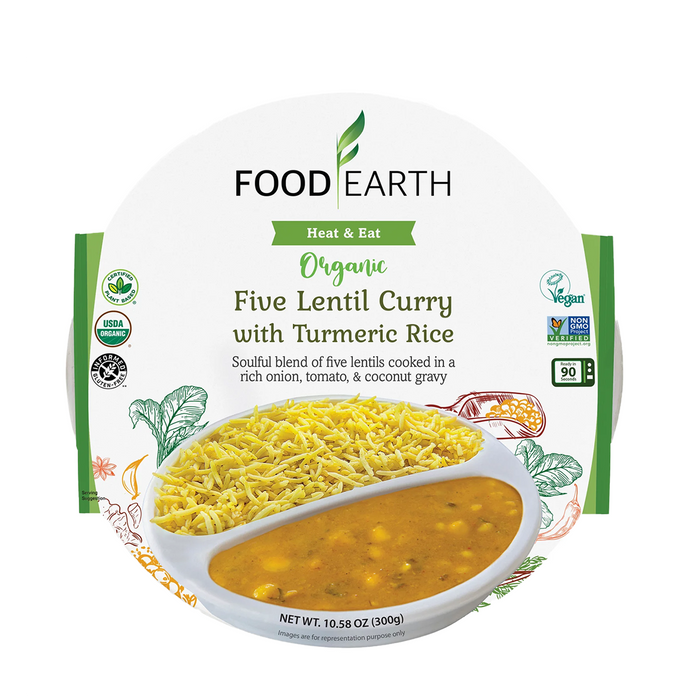 Food Earth | Five Lentil Curry With Turmeric Rice 300g