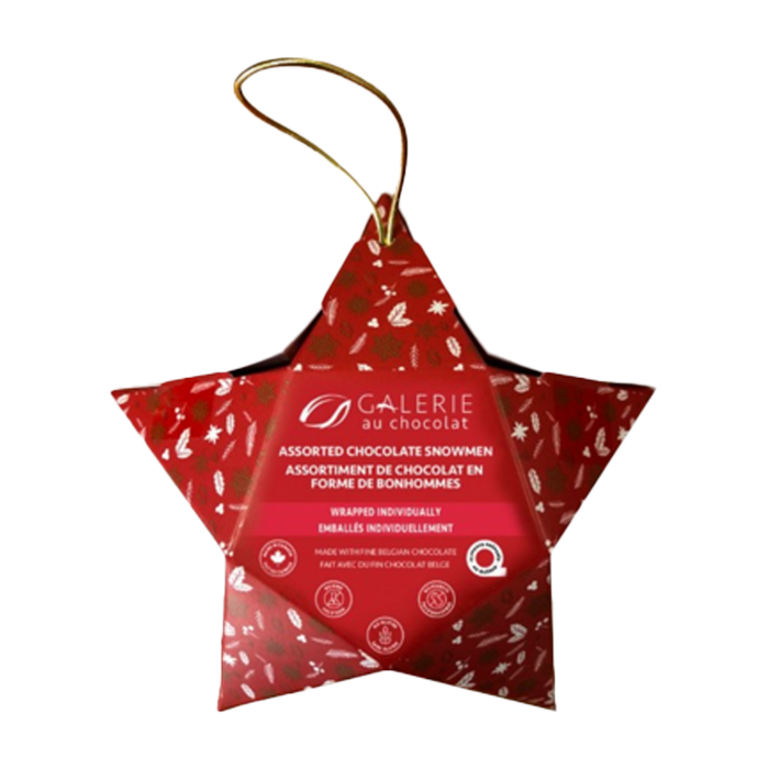 Galerie Au Chocolat | Star Ornament Choc Snowmen 100g