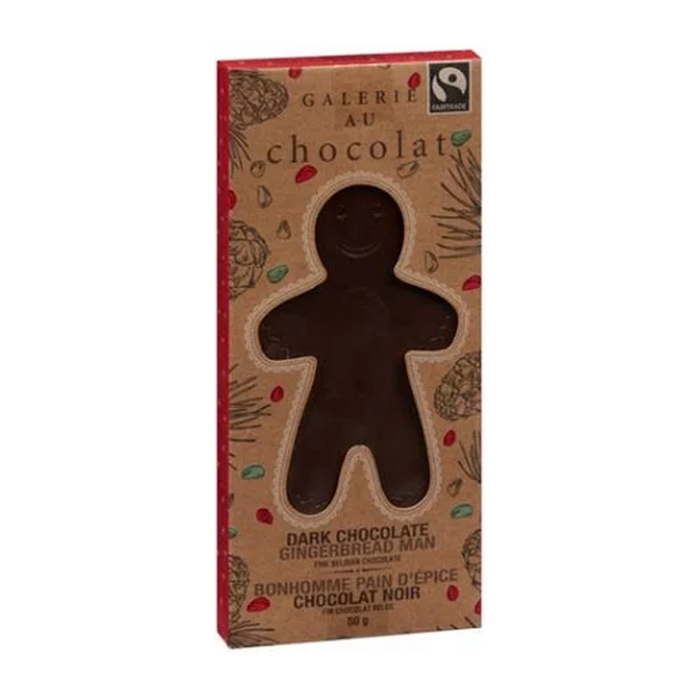 Galerie Au Chocolat | Dark Chocolate Mint Crisp Gingerbread Man 80g