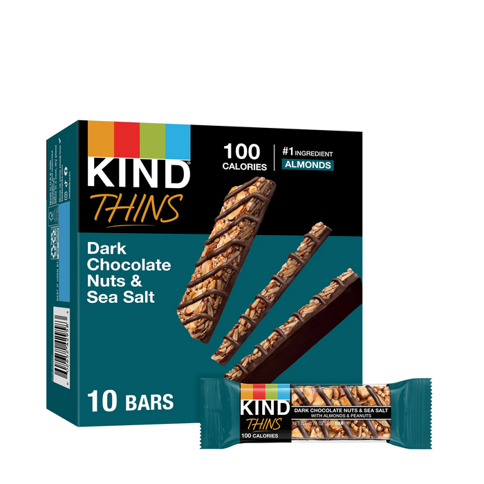 Kind | Nuts, Sea Salt & Dark Chocolate Thins 10x21g Bars