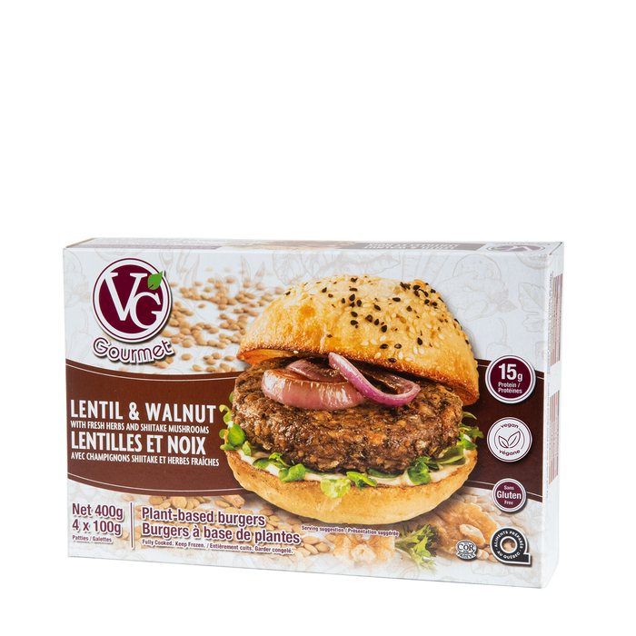 Vegetarian Gourmet | Lentil & Walnut Vegan Burgers 400g