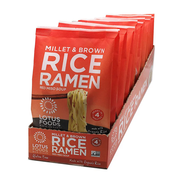 Lotus Foods | Millet & Brown Rice Ramen Red Miso Soup 10x80g Packets