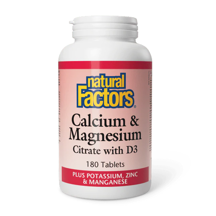 Natural Factors | Calcium & Magnesium Citrate With Vit D3 Tablets 180's