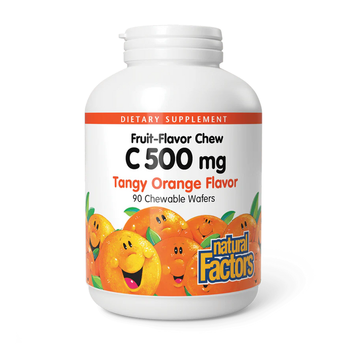 Natural Factors | Vitamin C 500mg Tangy Orange Chewable Wafers