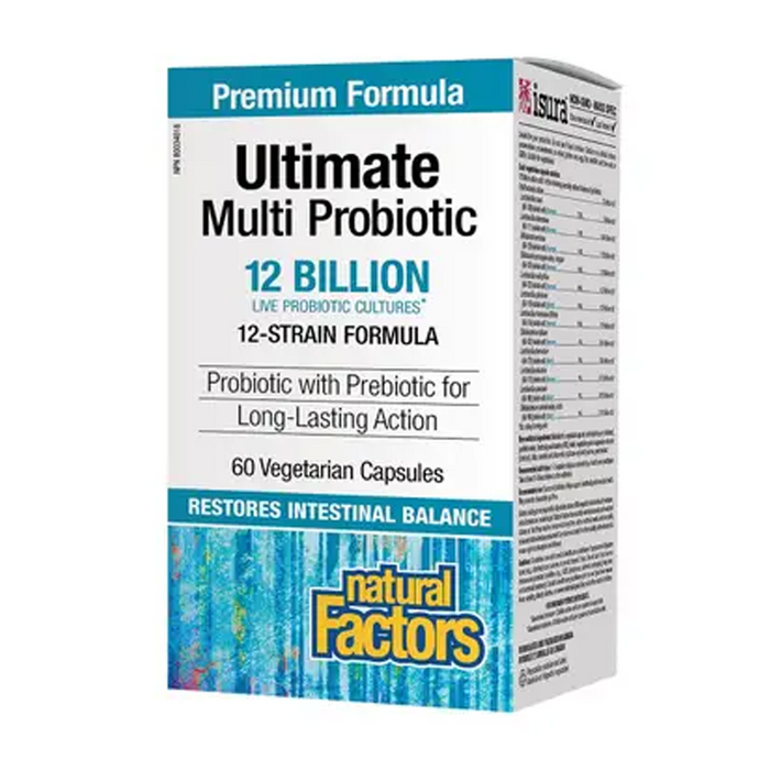 Natural Factors | Ultimate Multi Probiotic 12 Billion Live Cultures 12-Strain Formula Vegetarian Capsules