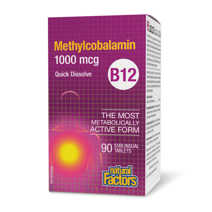 Natural Factors | Vitamin B12 Methylcobalamin 1000mcg Sublingual Tablets