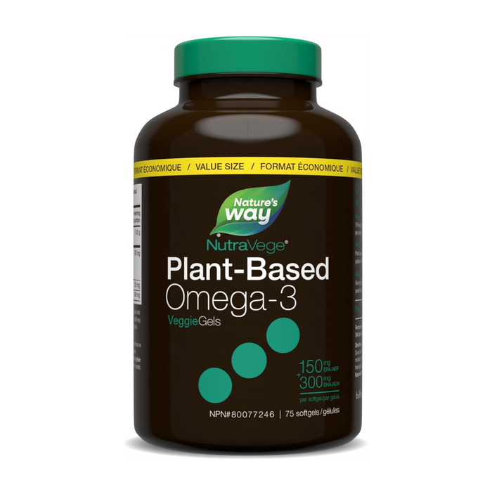 Nature's Way | NutraVege Plant-Based Omega-3 Mint Flavour VeggieGels 75's