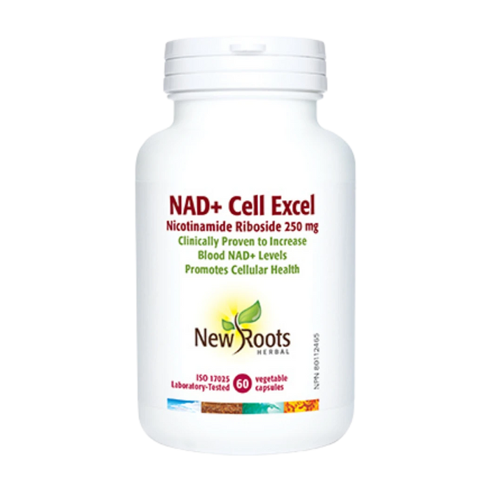 New Roots | NAD+ Cell Excel Nicotinamide Riboside 250mg Vegetarian Capsules 60's