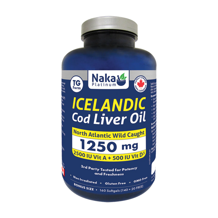 Naka Platinum | Icelandic Cod Liver Oil 1250mg Softgels 160's
