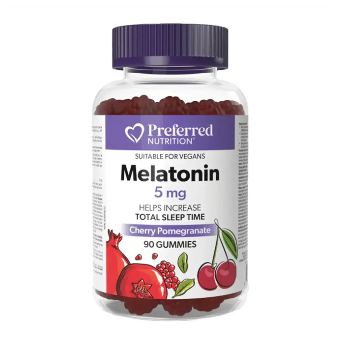 Preferred Nutrition | Melatonin 5mg Cherry Pomegranate Flavour Gummies