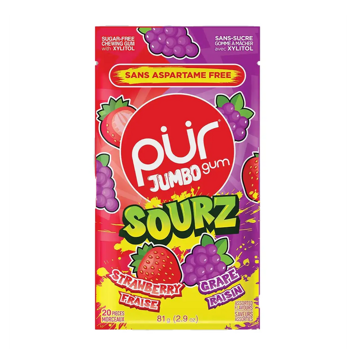 Pur | Strawberry/Grape Jumbo Gum Bag 81g