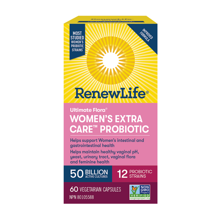 Renew Life | Ultimate Flora Women's Extra Care 50 Billion Live Cultures Probiotic Vegetarian Capsules