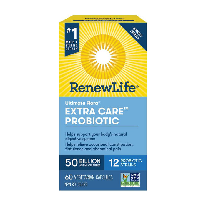 Renew Life | Ultimate Flora Extra Care 50 Billion Probiotic 12-Strain Vegetarian Capsules