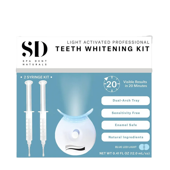 SpaDent Naturals | Teeth Whitening Kit Blue LED Light 12ml
