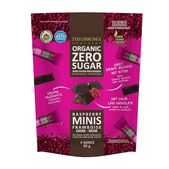 Theobroma | Organic Zero Sugar Raspberry Minis 9x10g