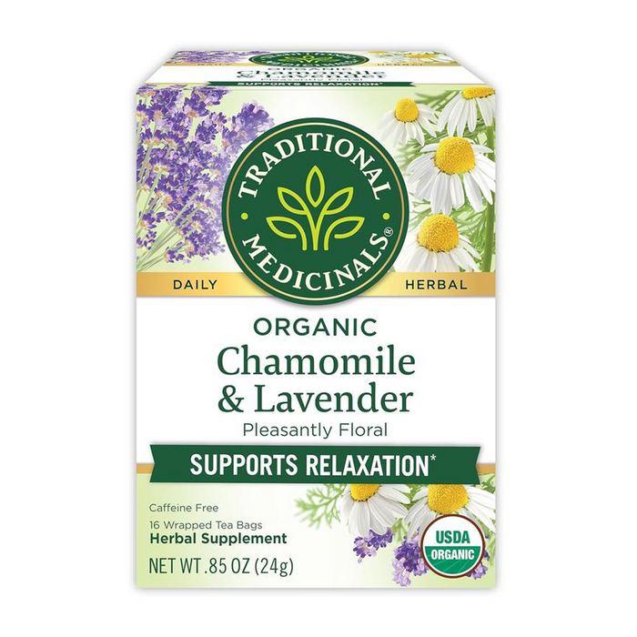 Traditional Medicinals | Chamomile & Lavender Herbal Tea 16 Bags