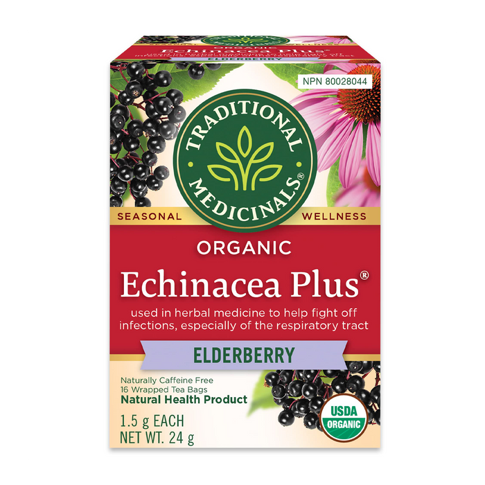 Traditional Medicinals | Echinacea Plus Elderberry Herbal Tea 16 Bags