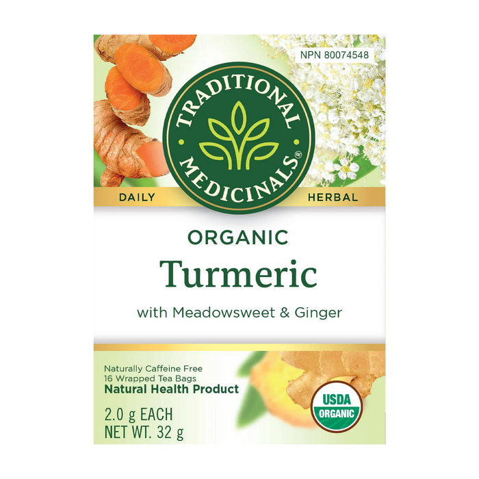 Traditional Medicinals | Turmeric With Meadowsweet & Ginger Herbal Tea 16 Bags
