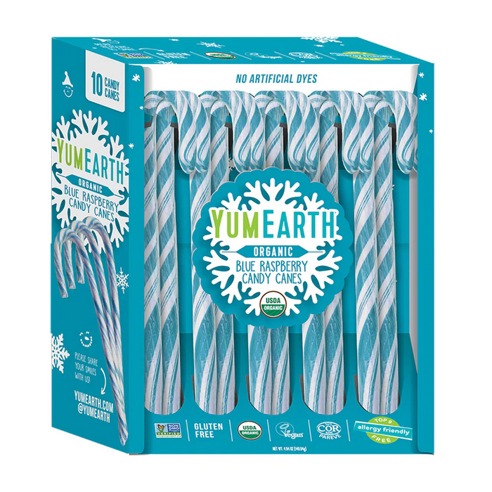 Yum Earth | Organic Blue Raspberry Candy Canes 10's