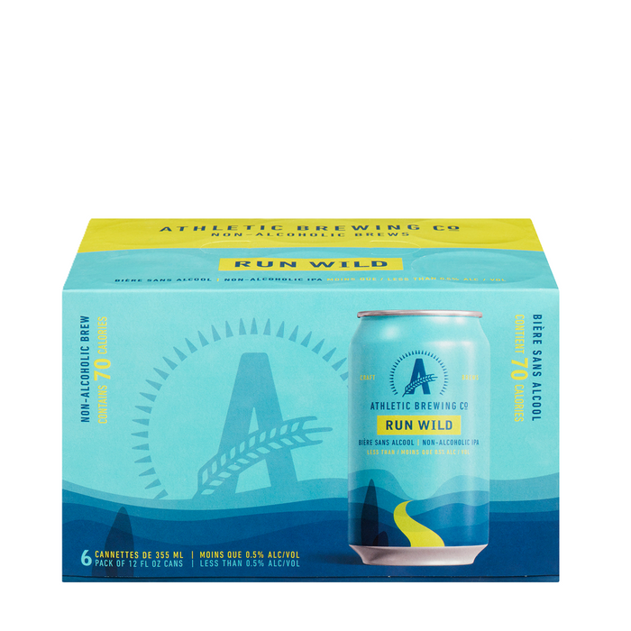 Athletic Brewing Co | Run Wild IPA Non-Alcoholic Beer 6x355ml
