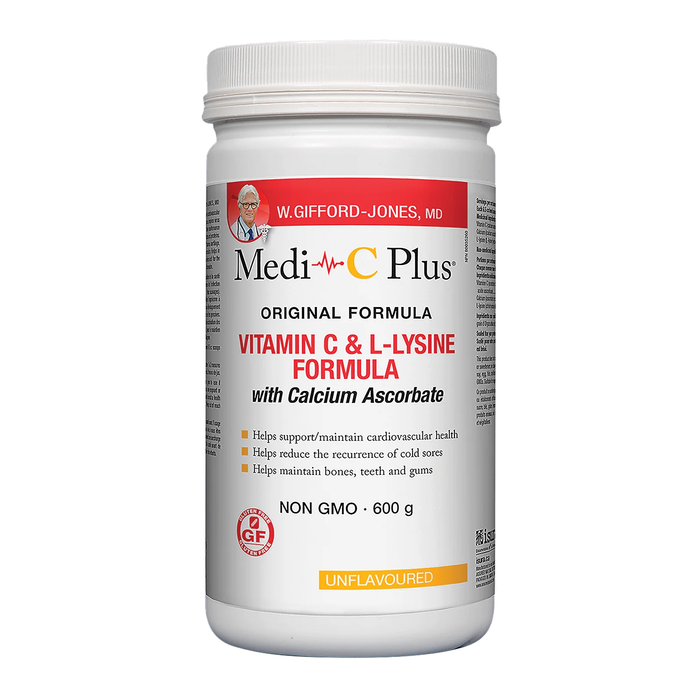 Medi-C Plus | Original Formula Vitamin C & L-Lysine With Calcium Ascorbate Unflavoured Powder
