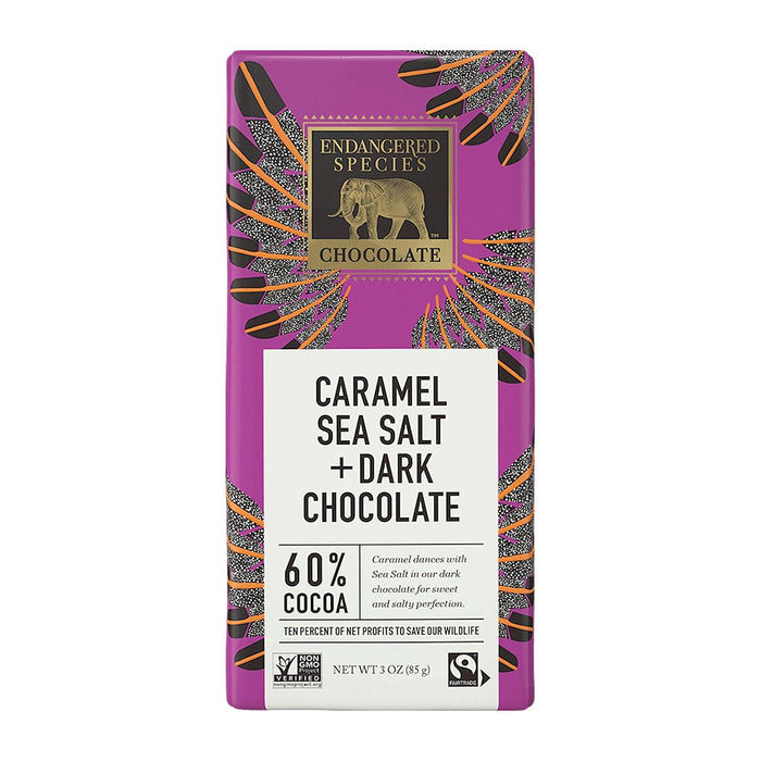 Endangered Species | 60% Cacao Dark Chocolate With Caramel & Sea Salt