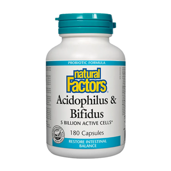 Natural Factors | Acidophilus & Bifidus 5 Billion Active Cells Capsules