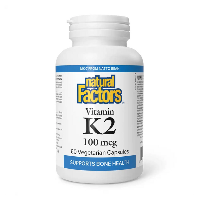 Natural Factors | Vitamin K2 MK7 100mcg Vegetarian Capsules