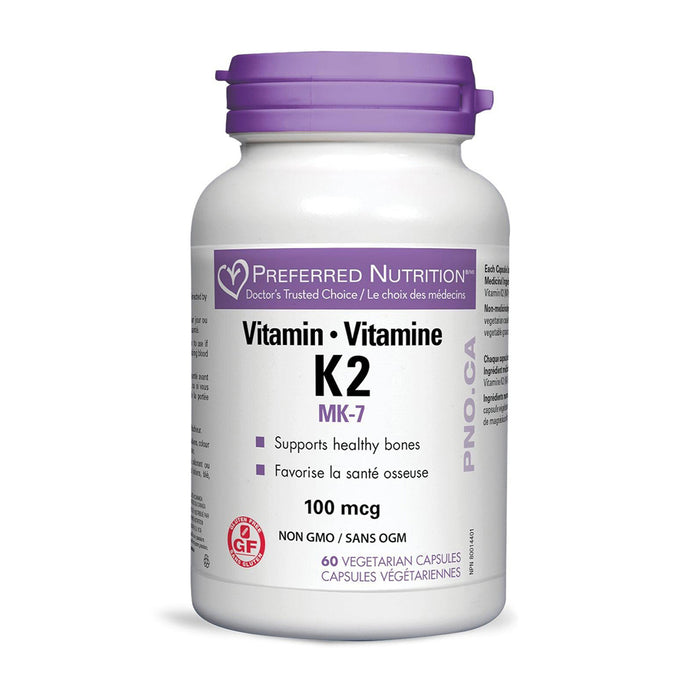 Preferred Nutrition | Vitamin K2 (MK-7) 100mcg Vegetarian Capsules