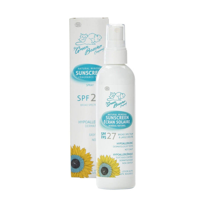 The Green Beaver Company | Fragrance Free Zinc Oxide SPF 27 Sunscreen Spray Lotion
