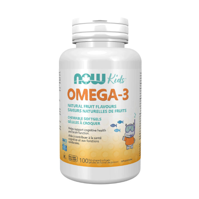 NOW Kids | Omega-3 Fruit Punch Flavour Chewable Softgels