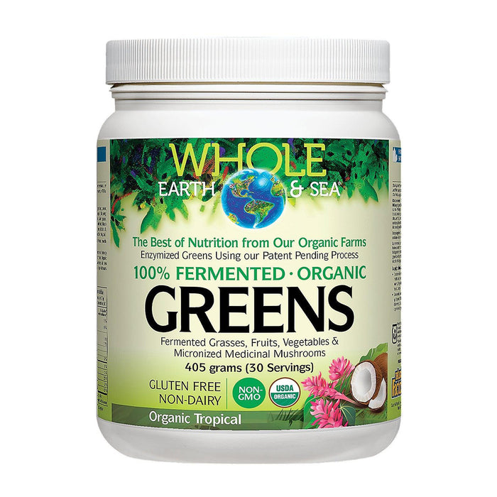 Natural Factors | Whole Earth & Sea Fermented & Organic Tropical Flavour Greens Powder