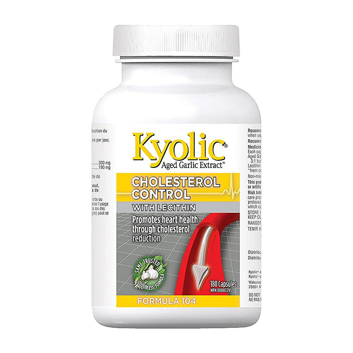 Kyolic | Aged Garlic Extract Cholesterol Control With Lecithin 180 Capsules