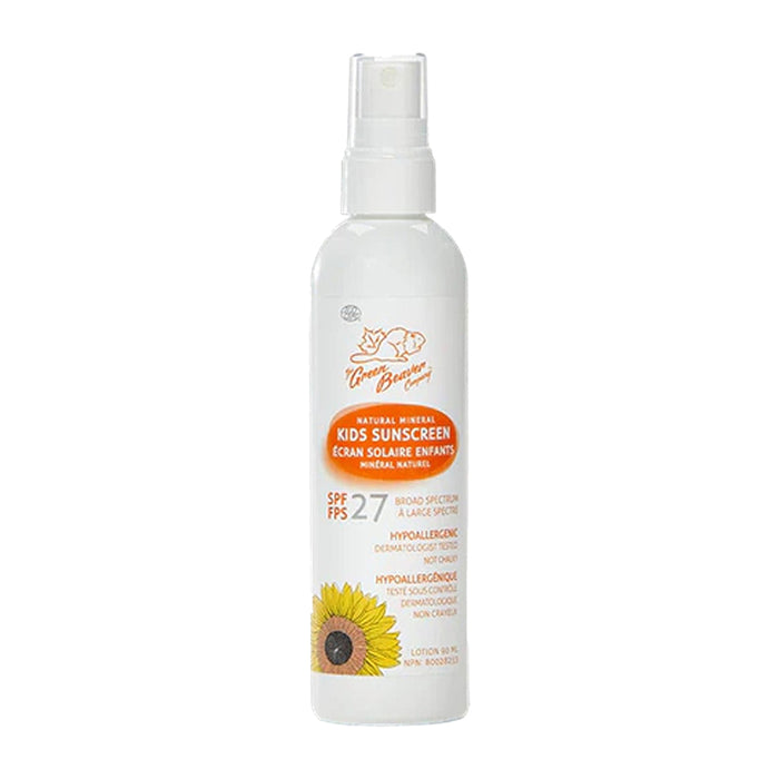 The Green Beaver Company | Zinc Oxide SPF 27 Kids Sunscreen Spray Lotion