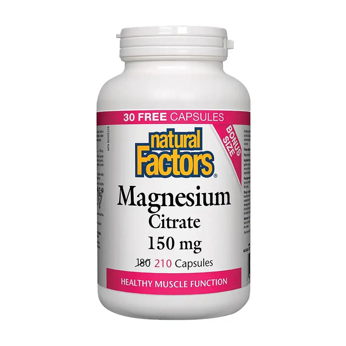Natural Factors | Magnesium Citrate 150mg Capsules 210's