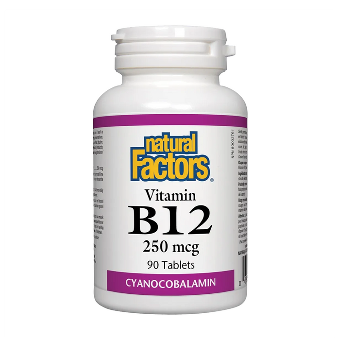 Natural Factors | Vitamin B12(Cyanacolbalamin) 250mcg Tablets 90's
