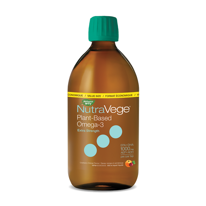 Nature's Way | NutraVege Omega-3 Plant 1000mg EPA+DHA Cranberry Orange Flavour Liquid