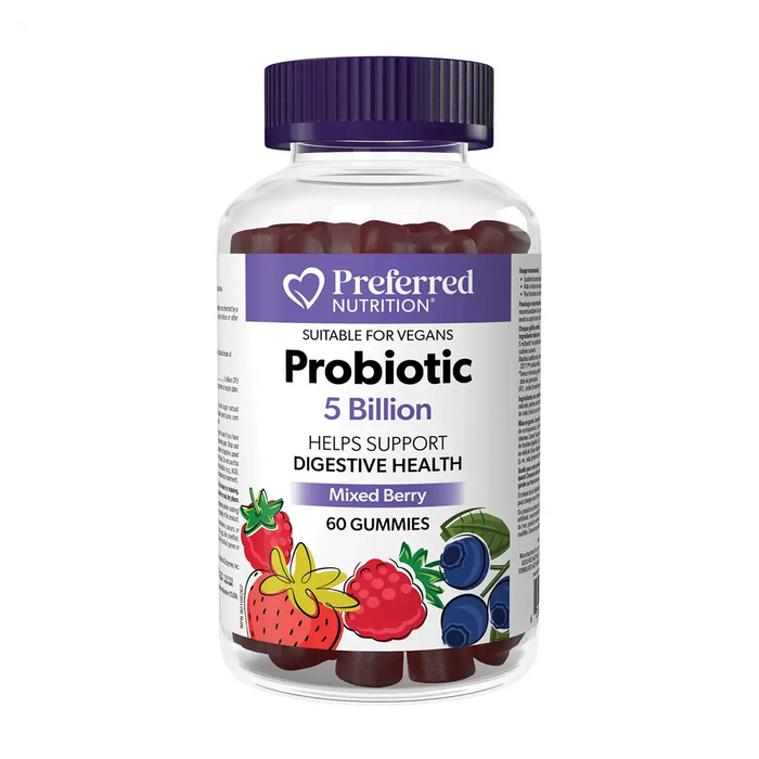 Preferred Nutrition | Probiotic 5 Billion Active Cells Mixed Berry Gummies 60's