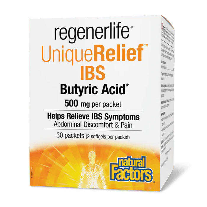Natural Factors | Regenerlife UniqueRelief IBS Butyric Acid 500mg Packets 30's